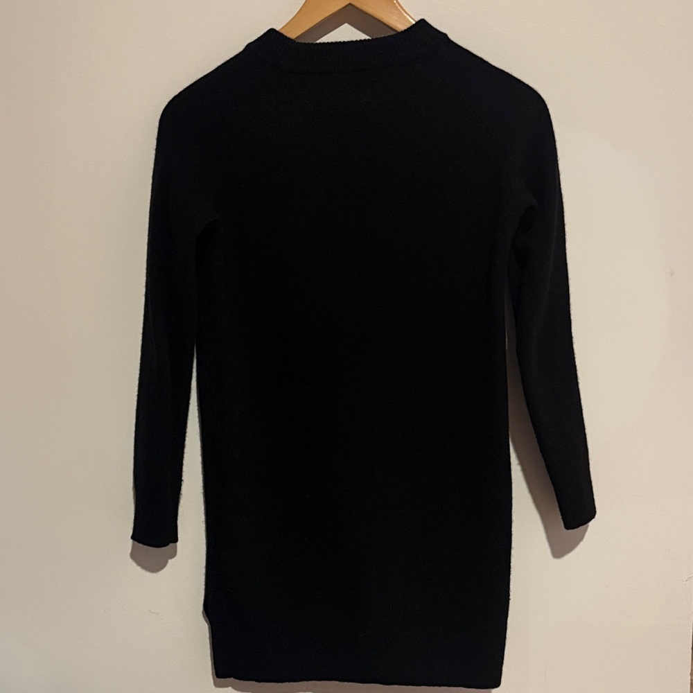 Roots Fine Merino Wool Sweater Dress Black Size S Long Sleeve